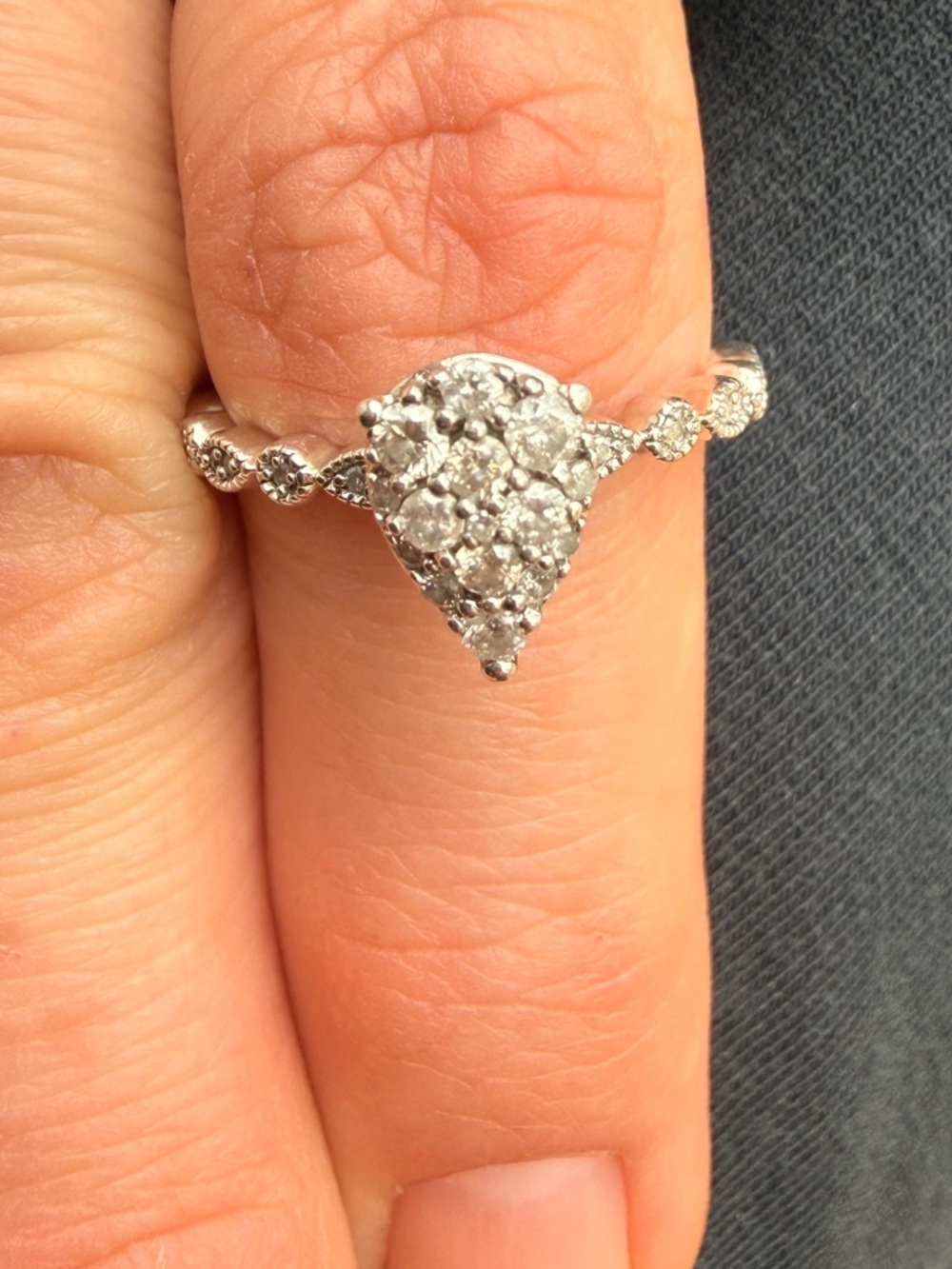 Diamond ring 925 Sz7